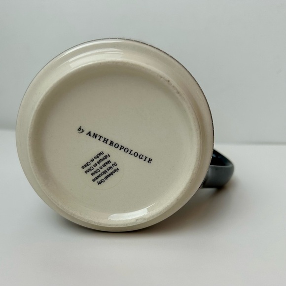 Anthropologie Margot Mosaic Monogram Mug Initial "D" Black White Gold Coffee Tea - Picture 6 of 7